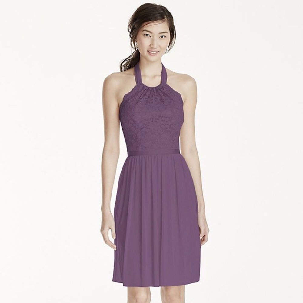 David’s Bridal dress #17020 in the color Wisteria